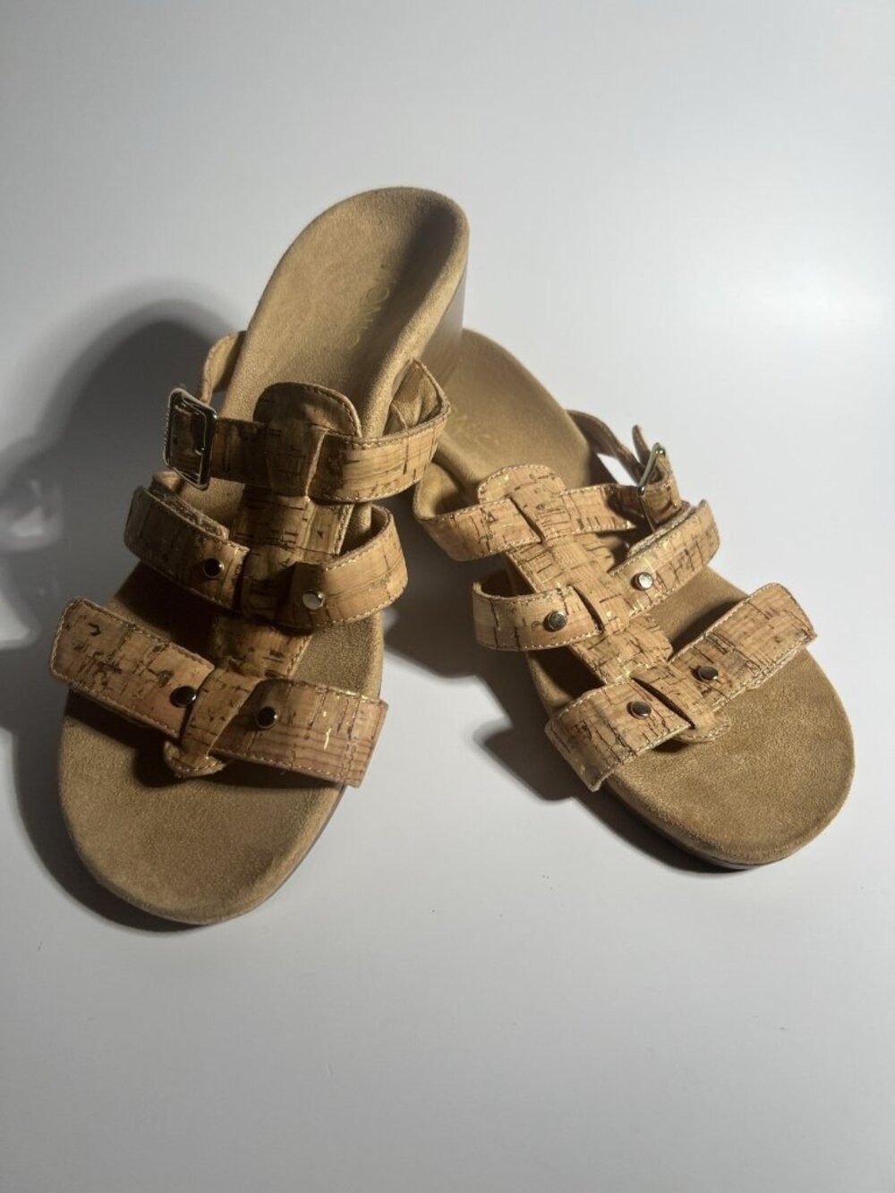 Vionic Radia Cork Wedge Sandals Tan Women’s Size 7